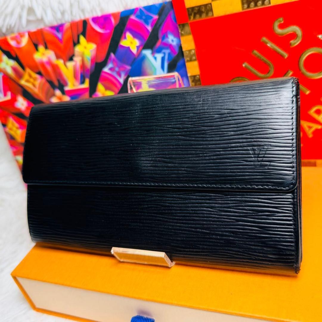 【セール中！】ルイヴィトン エピ ポルトフォイユサラ 長財布 ブラック ノワール
