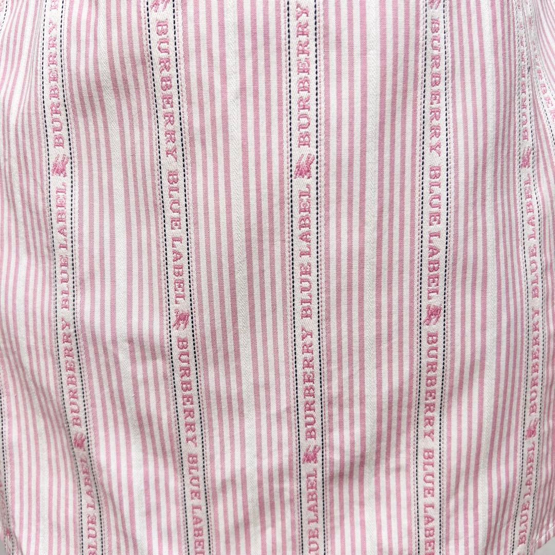 美品 バーバリー ブルーレーベル シャツ リボン ボウタイ ブラウス ピンク