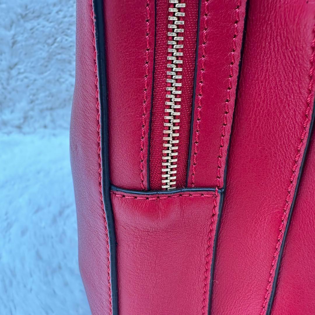 ✨極美品✨アニヤハイドマーチ　リュック　スマイリー　パンチング　カーフレザー　赤