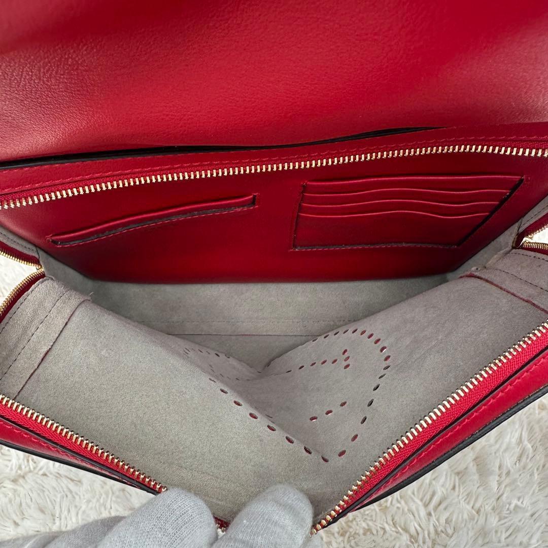 ✨極美品✨アニヤハイドマーチ　リュック　スマイリー　パンチング　カーフレザー　赤