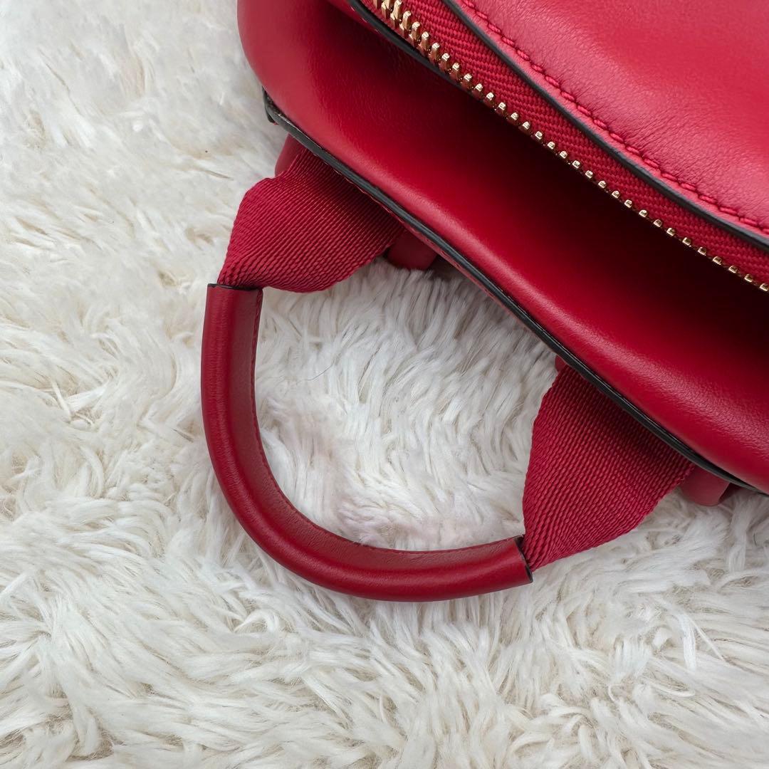 ✨極美品✨アニヤハイドマーチ　リュック　スマイリー　パンチング　カーフレザー　赤