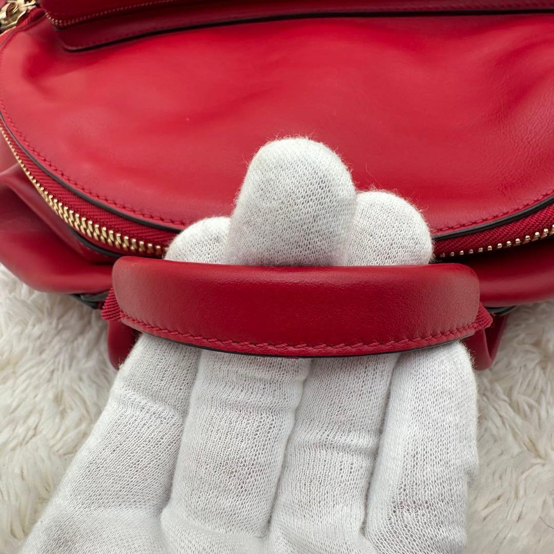 ✨極美品✨アニヤハイドマーチ　リュック　スマイリー　パンチング　カーフレザー　赤