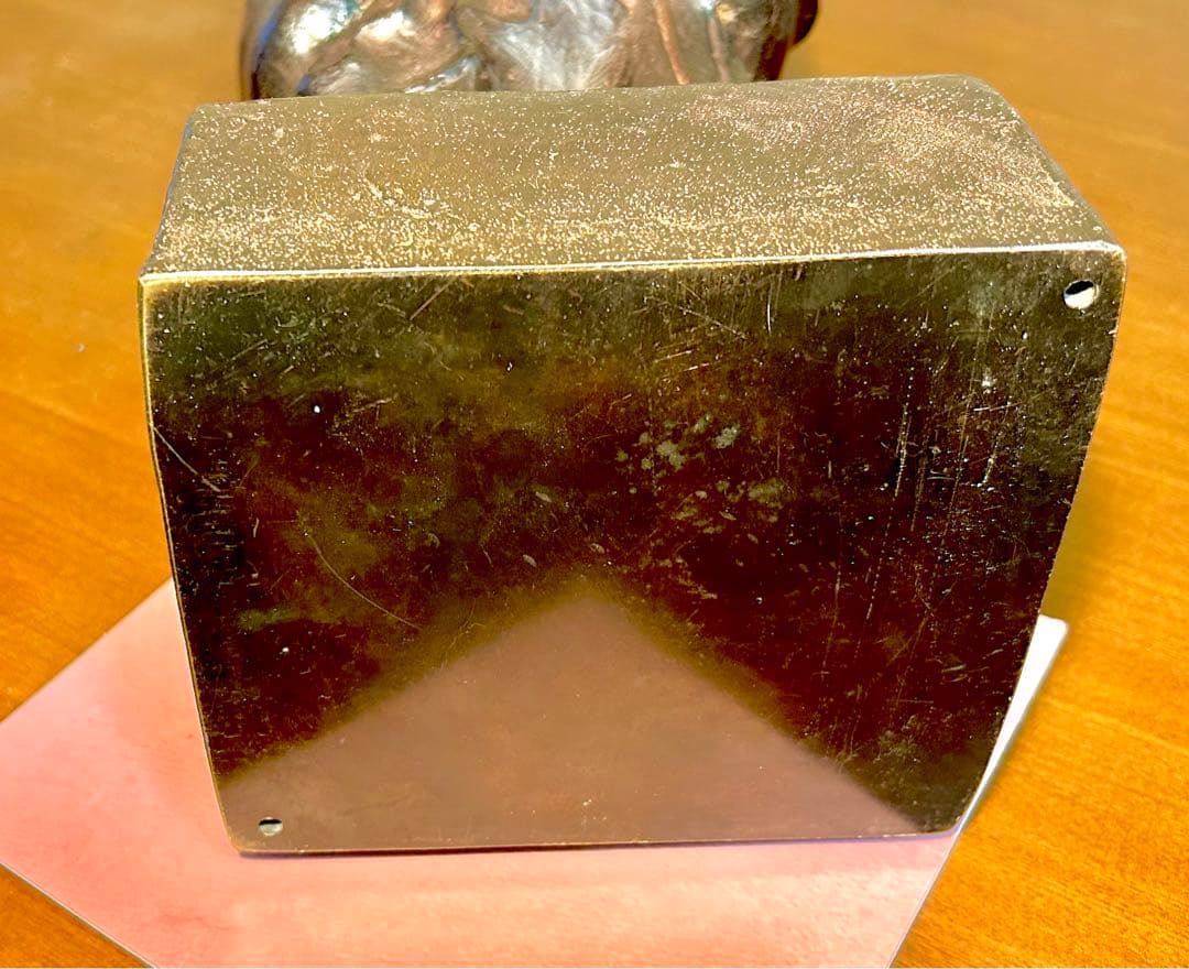 金工家 板坂辰治 銅造　聖徳太子像　共箱 置物 彫刻 彫像