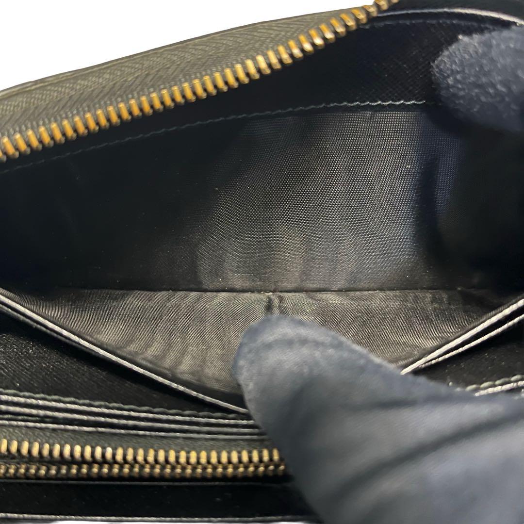 希少✨プラダ 長財布 ラウンドファスナー サフィアーノ レザー ブラック