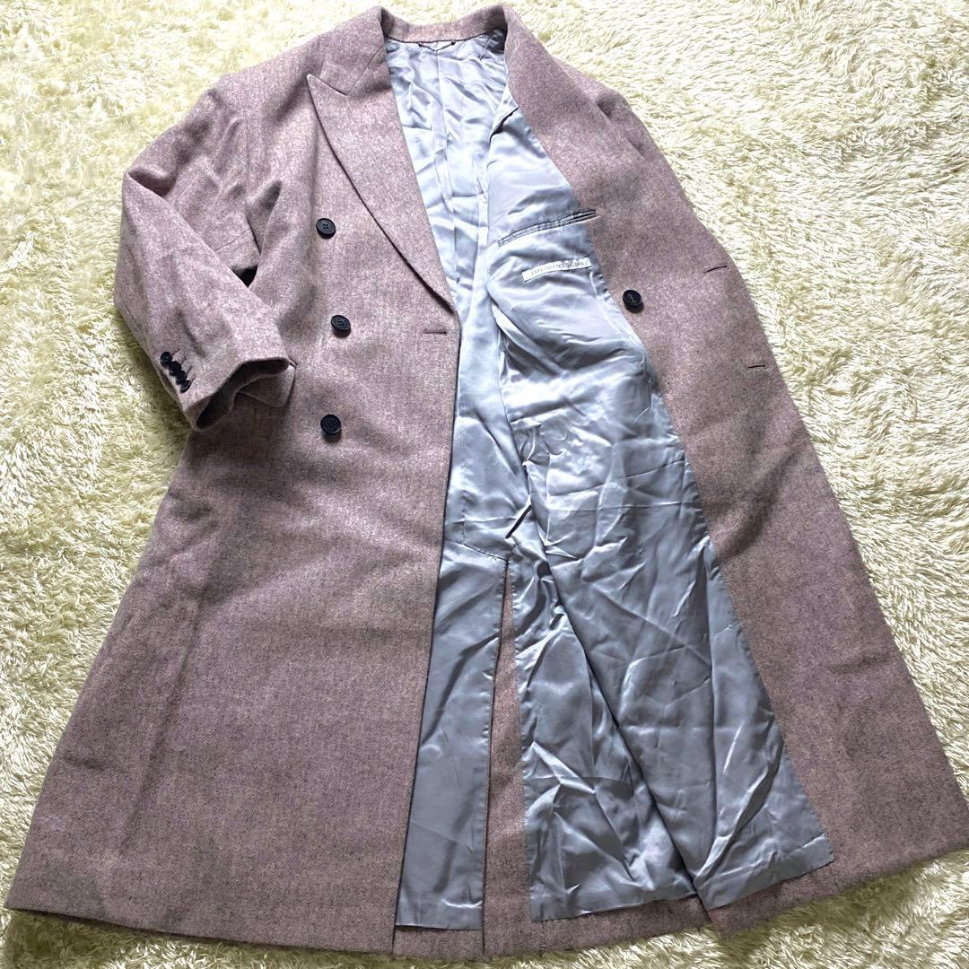 美品 ジョンローレンスサリバン チェスターコート ロング 2XL ヘリンボーン