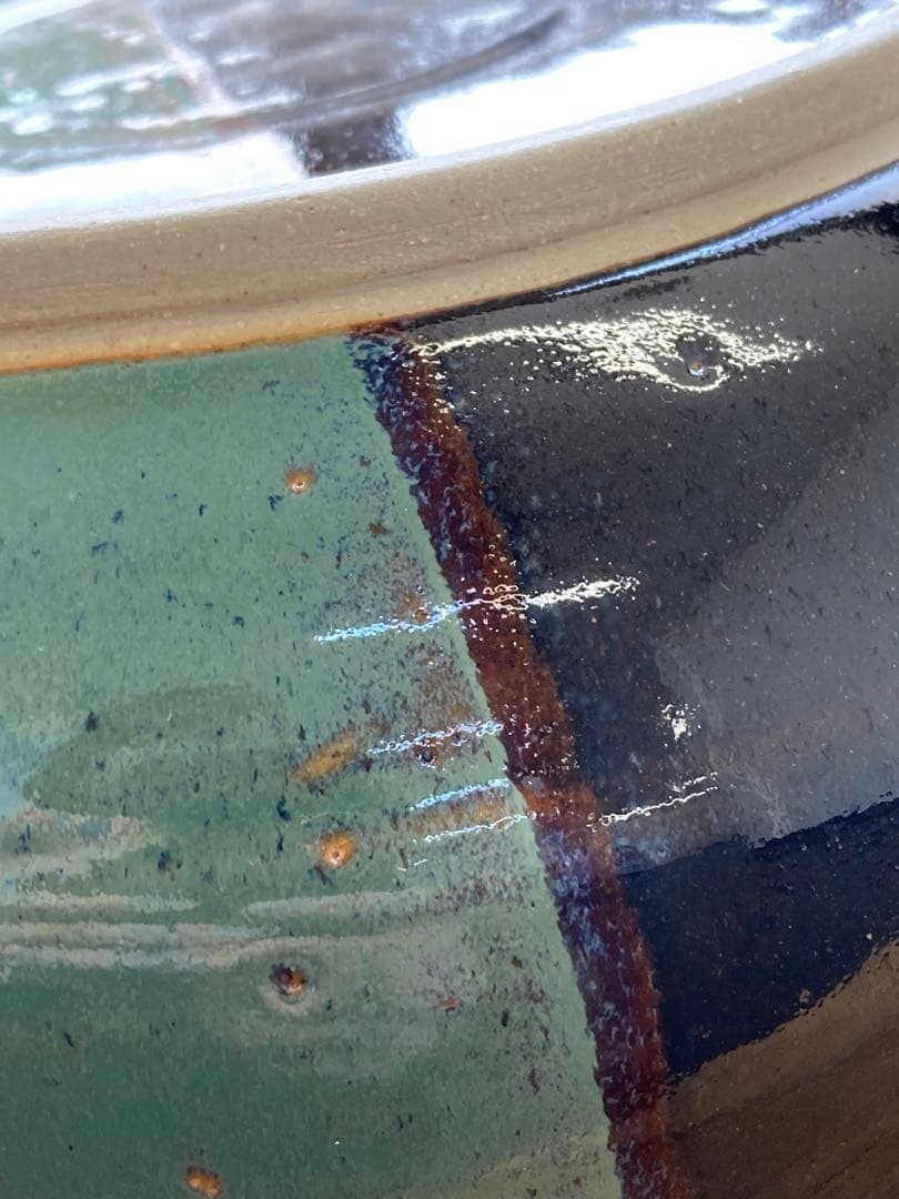 値下げ！未使用！鳥取民藝　中井窯　深鉢　染め分け大皿　24cm 飾り皿　牛ノ戸焼