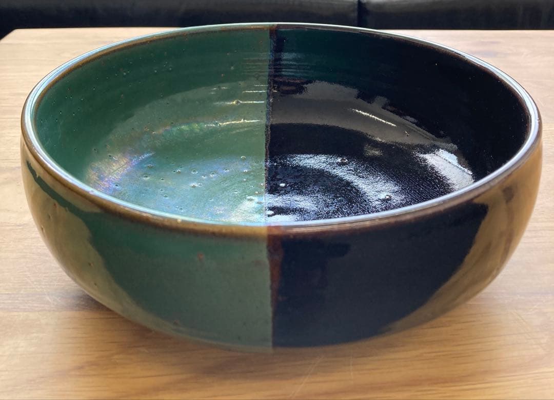 値下げ！未使用！鳥取民藝　中井窯　深鉢　染め分け大皿　24cm 飾り皿　牛ノ戸焼