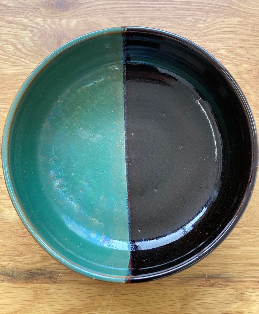 値下げ！未使用！鳥取民藝　中井窯　深鉢　染め分け大皿　24cm 飾り皿　牛ノ戸焼