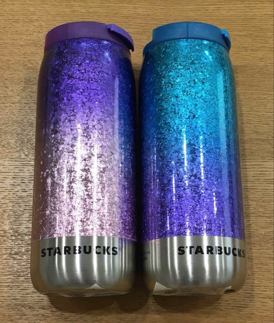 スタバ☆カンシェイプステンレスボトルクラックグラデーション355ml 2本セット