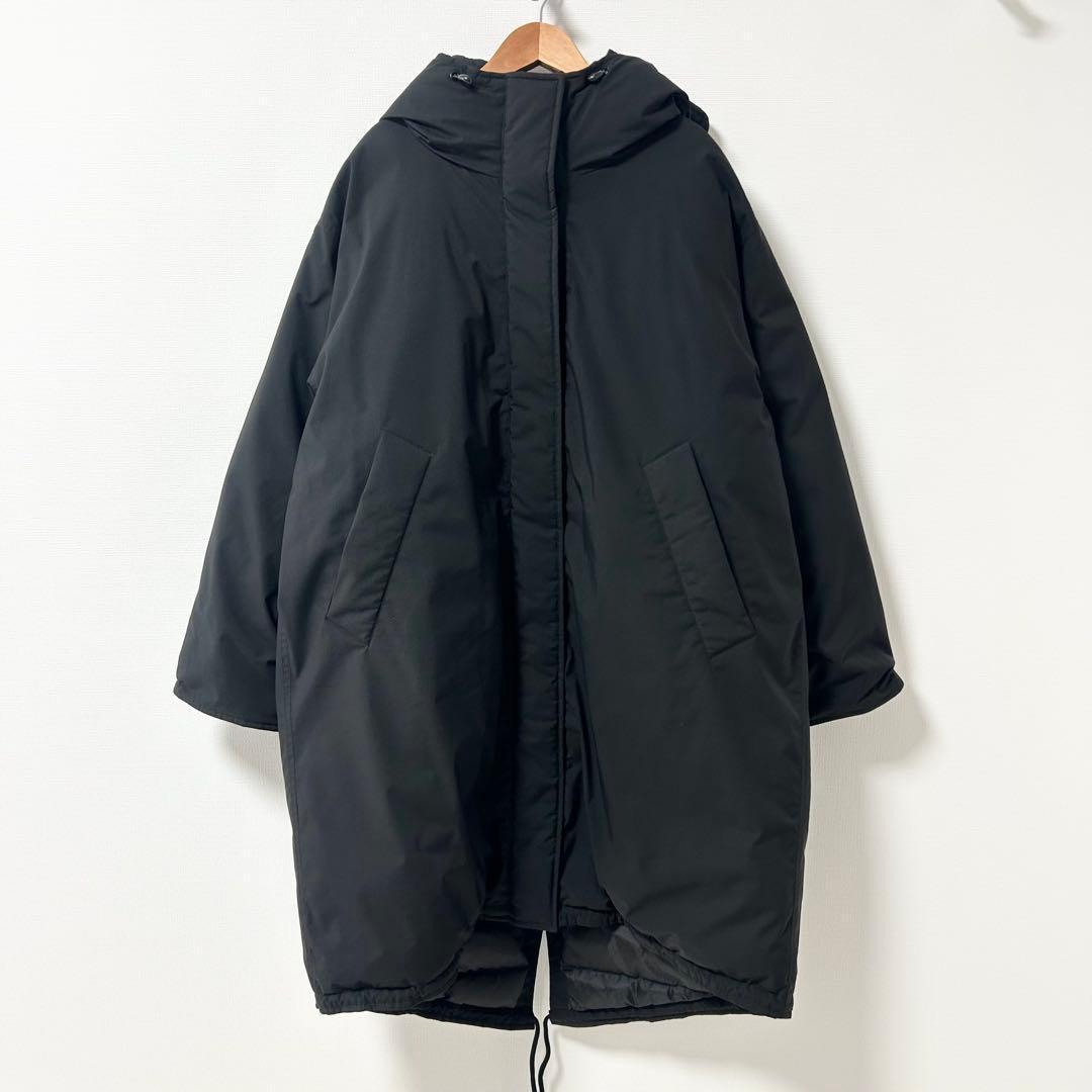 スピックアンドスパン　撥水フーデッドダウンコート　ブラック　38