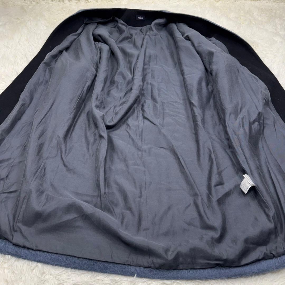 極美品✨YLEVE イレーヴ アルパカ シャギーコート ベルト付き ネイビー M