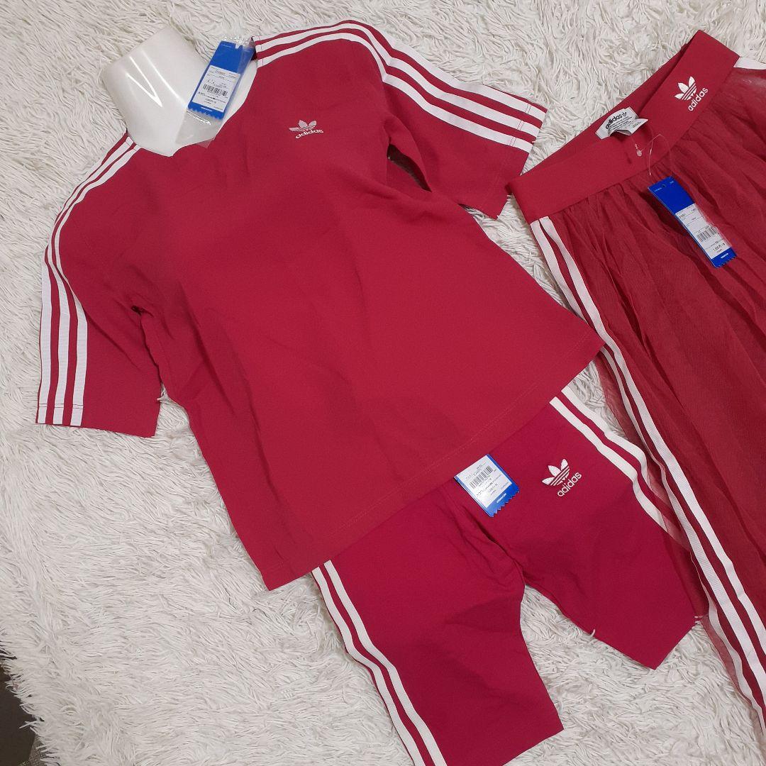 未使用　アディダス　オリジナルス　シャツ　パンツ　チュールスカート　３本線
