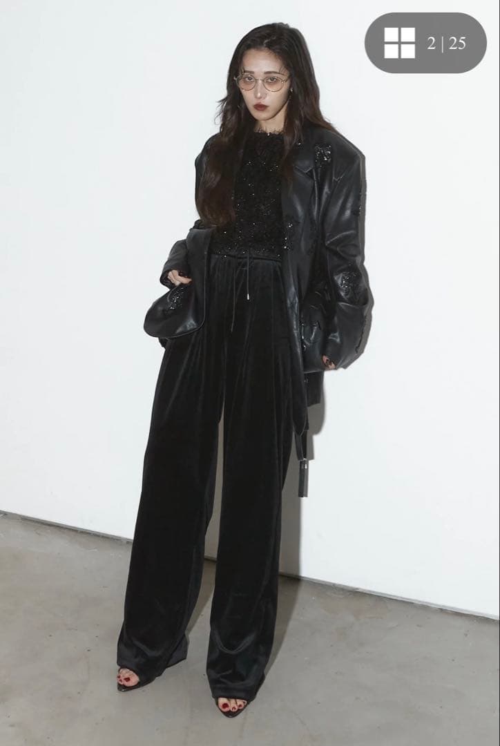 新品　ANDREA&Co. AUBREYレザービーズエンブロイダリージャケット