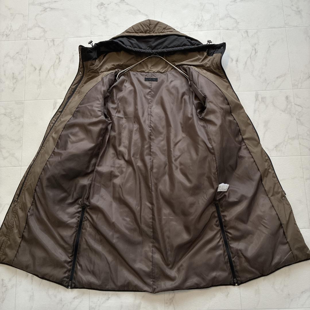 美品 スコットクラブ♡バイカラーロングダウンコート カーキ キルティング 9号