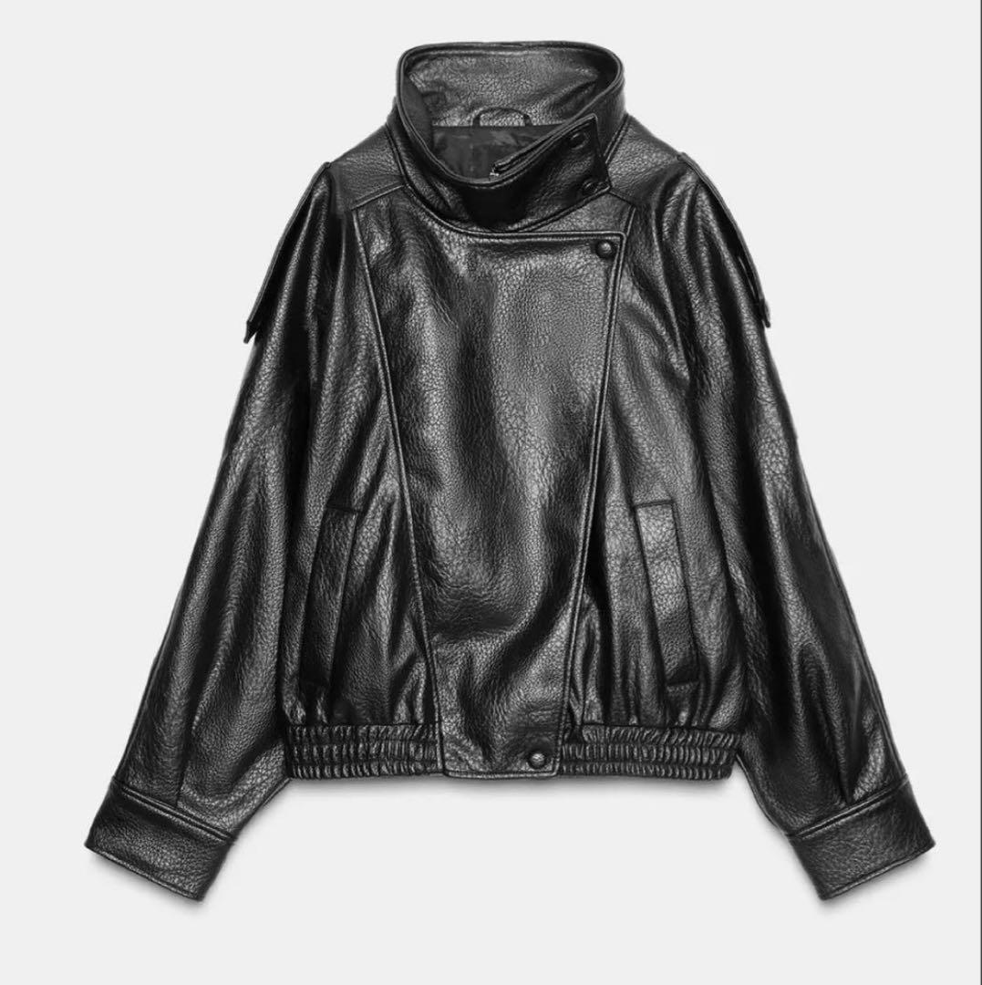 美品ZARA フェイクレザージャケット4391/892/800