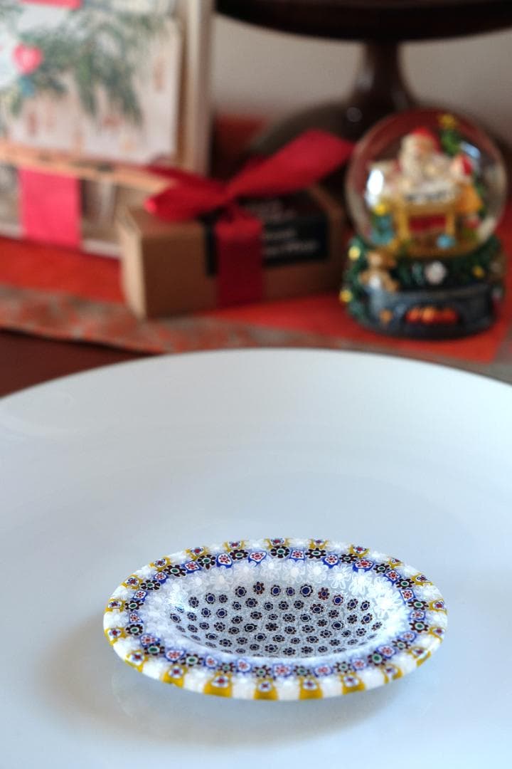 ヴェネツィアンガラス ミルフィオリ 小皿 皿 ムラーノ グラス プレート 作家
