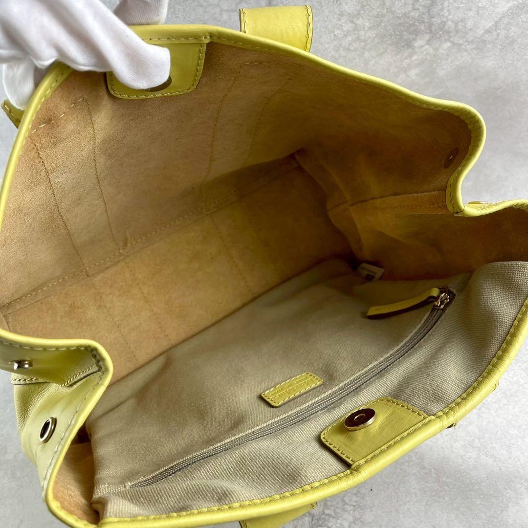 高級　MaxMara マックスマーラ　トートバッグ　C631 イエロー　レザー