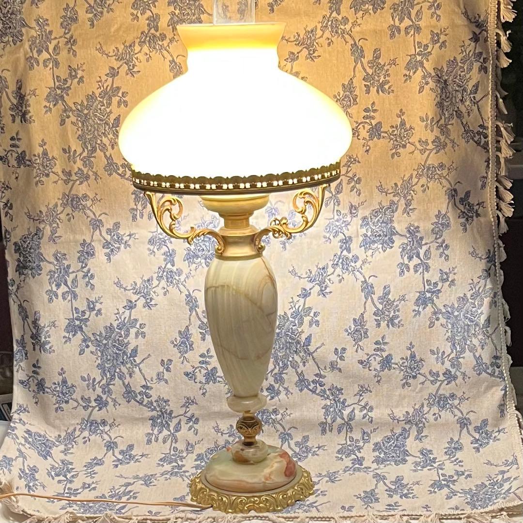 アンティークランプ　大理石真鍮 イタリア製　真鍮ランプ大理石