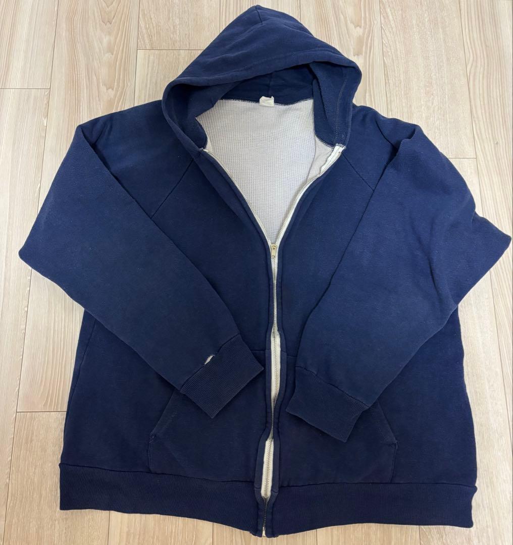 k*迎様 【ルーマニア製】 フルジップパーカー ネイビー XL ダブルフェイス