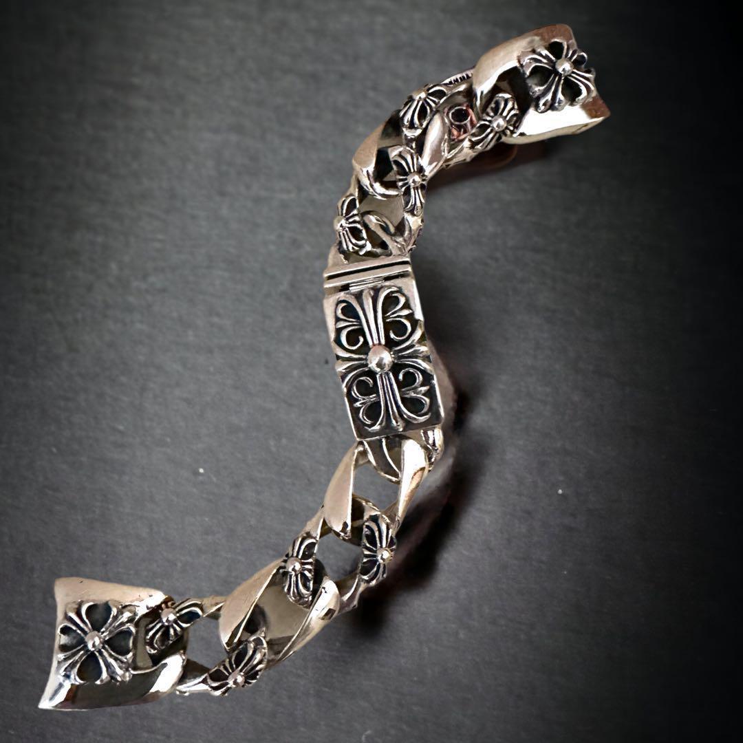 シルバー925 フローラルクロス ウォッチ ブレスレット ファンシー　喜平　新品