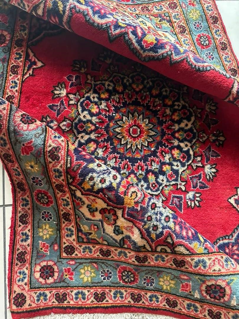 152×99 ヴィンテージラグ　手織ラグ