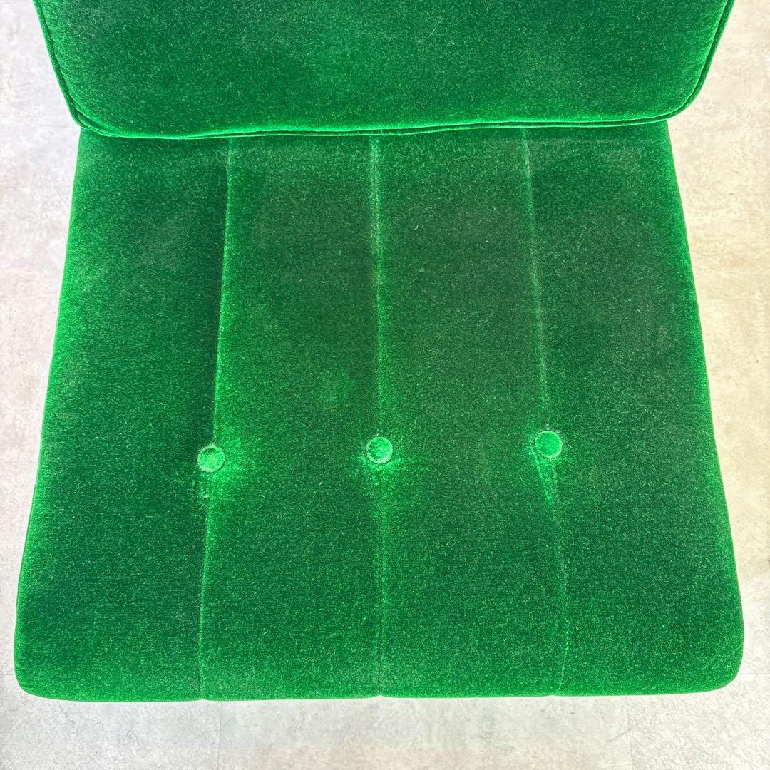 昭和レトロ グリーン ベロア　モケット 1人掛け ソファ