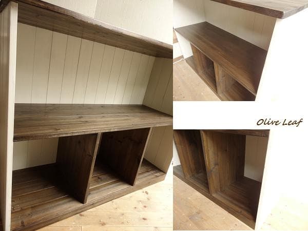 サイズデザインオーダー可●超ワイドカウンターテーブルシャビーエスプレッソ受注製作