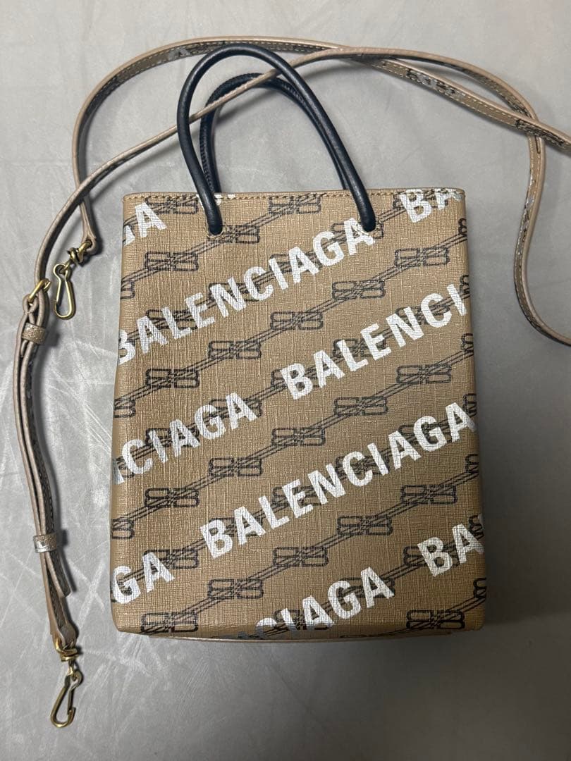バレンシアガ ラージ ショッピング バッグ レザー ブラック 2way