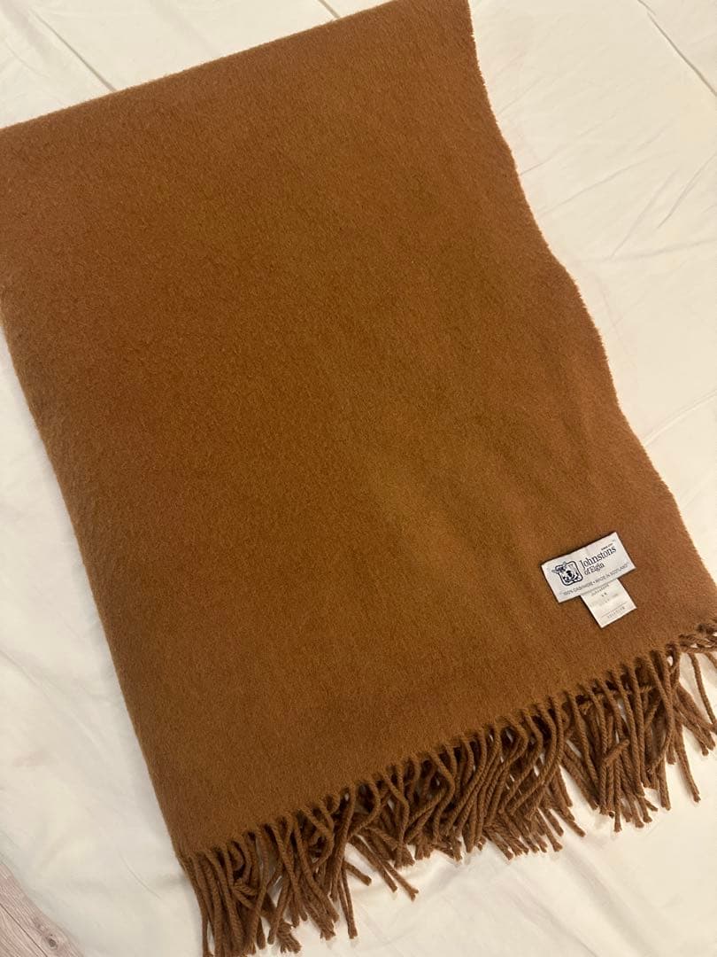 ● ジョンストンズ カシミア大判ストール　キャメル