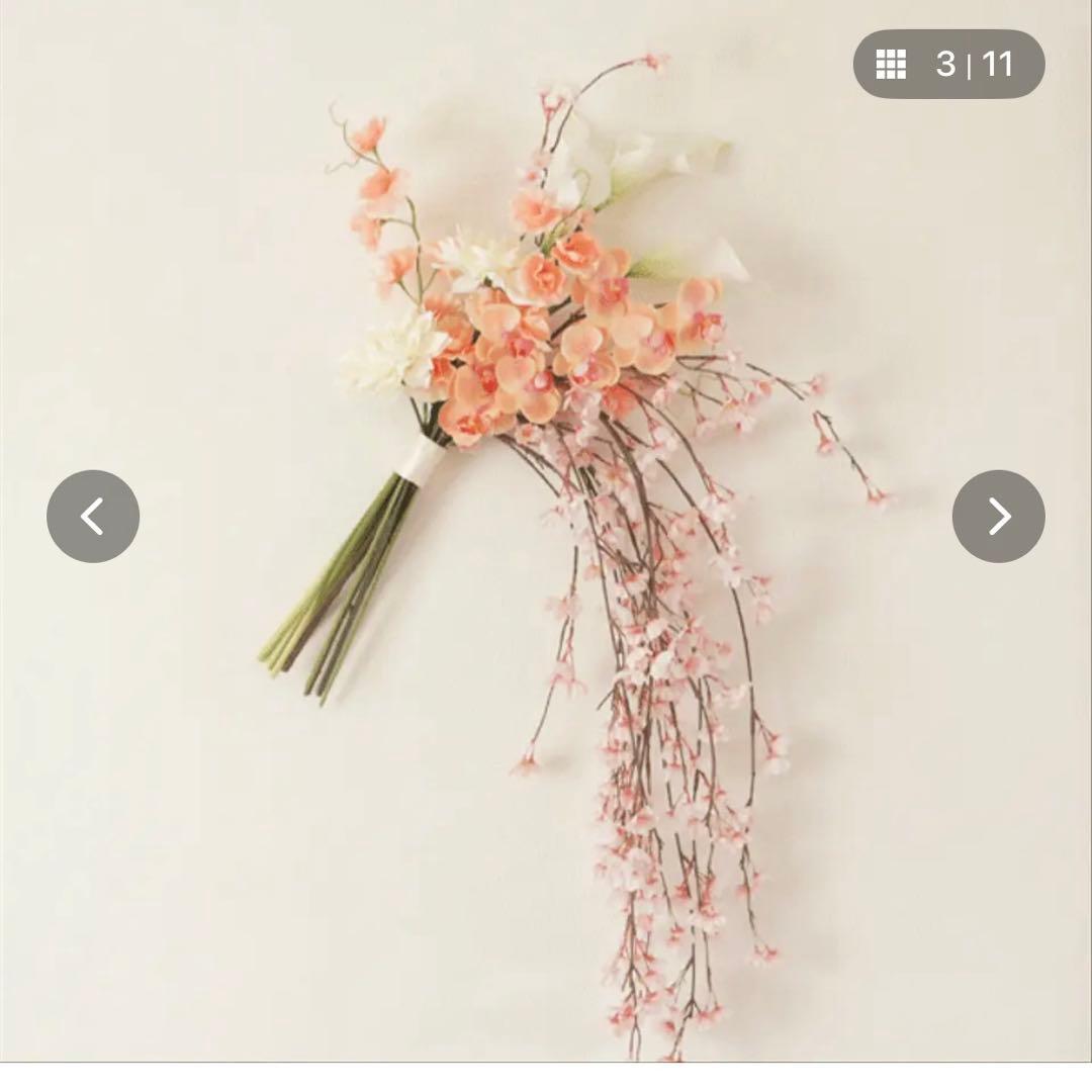 枝垂桜と胡蝶蘭のウェディングブーケ