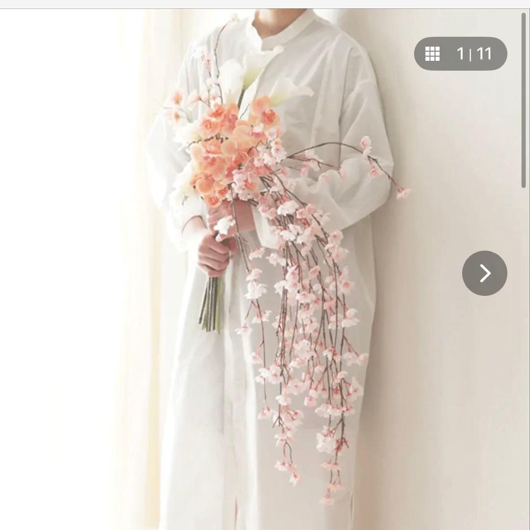 枝垂桜と胡蝶蘭のウェディングブーケ