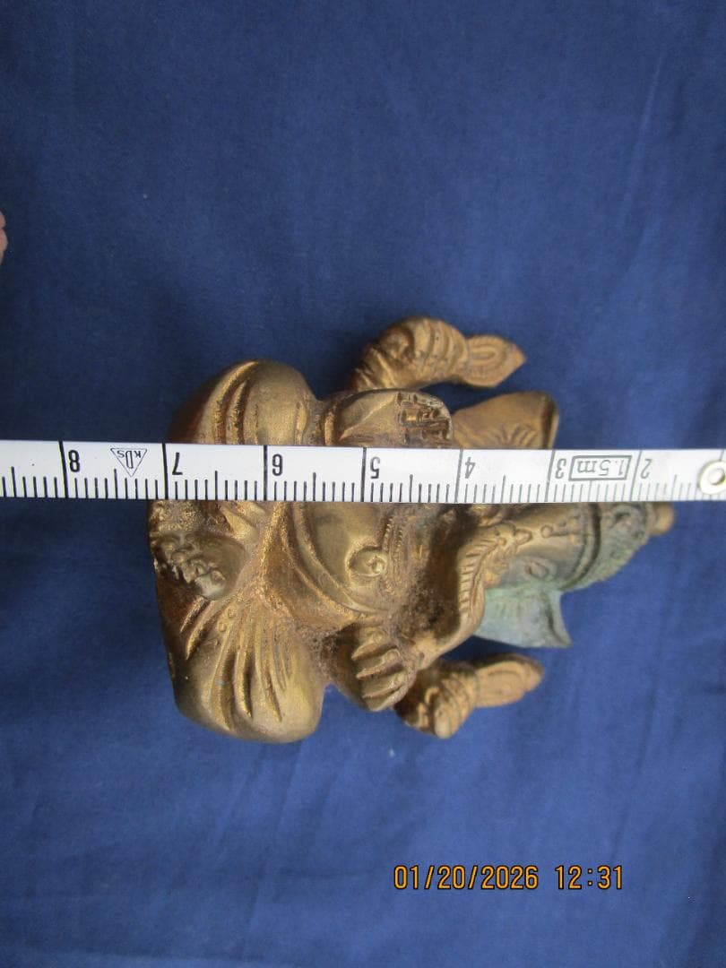 仏像　渡金仏【?】ガネーシャ像　時代物　象の顔の仏　頭部に錆あり　1体