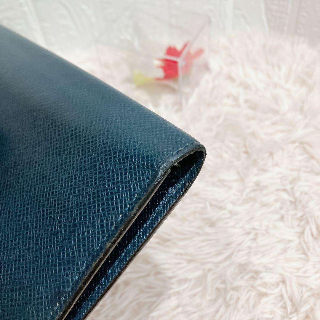 美品 ルイヴィトン タイガ ポルトフォイユ ブラザ 長財布 二つ折り ネイビー