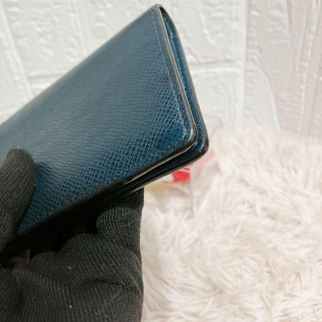美品 ルイヴィトン タイガ ポルトフォイユ ブラザ 長財布 二つ折り ネイビー