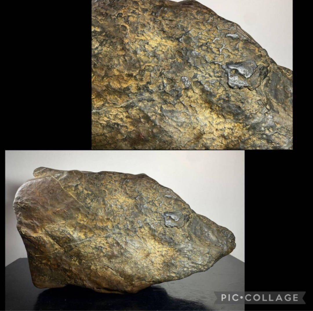 6247 瀬田川飴虎石 ウブ 横38×奥行12(cm) 17.85kg水石 骨董