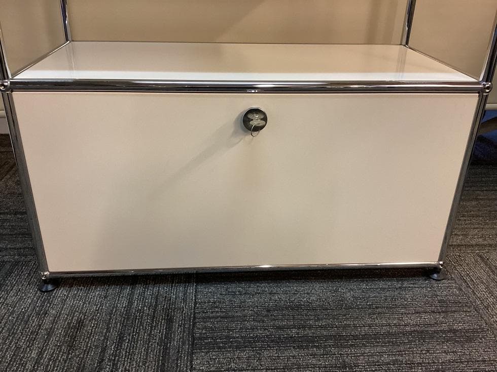 USMハラー ４段 オープンキャビネット シェルフ ピュアホワイト　引き出し