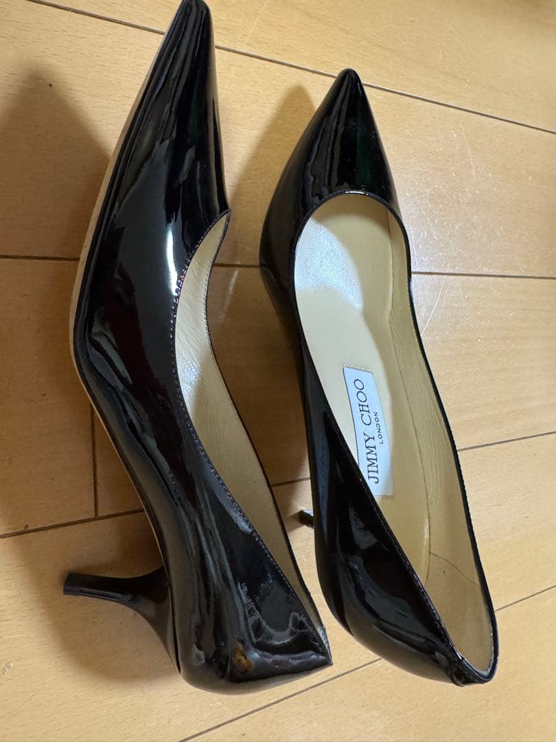 JIMMY CHOO ブラック ポインテッドトゥパンプス 35 1/2