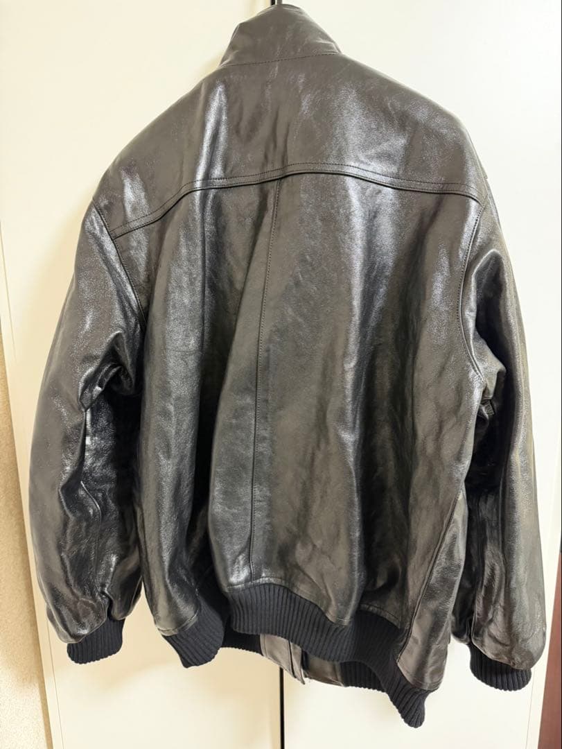 AURALEE /オーラリー/ラムレザージップブルゾン/BLACK