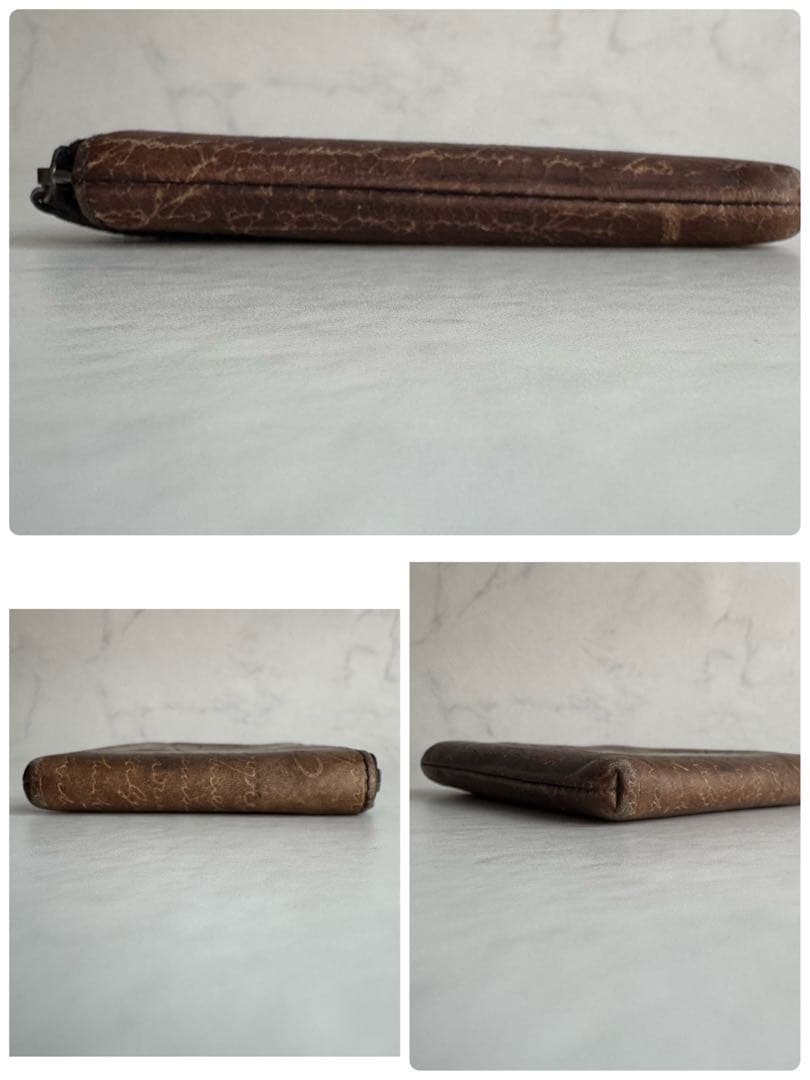 ベルルッティ カリグラフィ コンパクトウォレット レザー ブラウン チェーン付