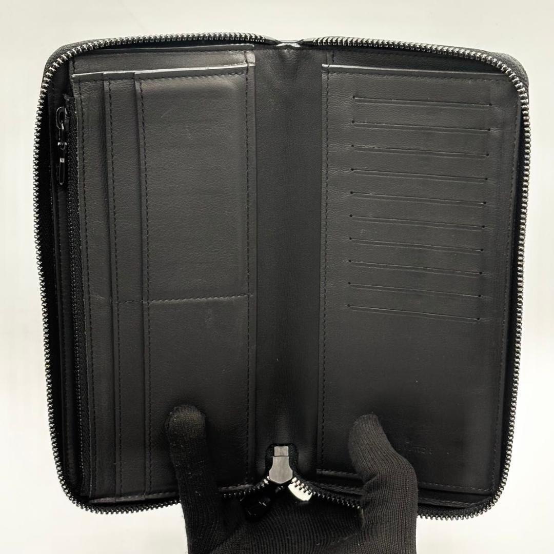 極美品 ルイヴィトン シャドウ ジッピーウォレット ヴェルティカル 長財布 黒