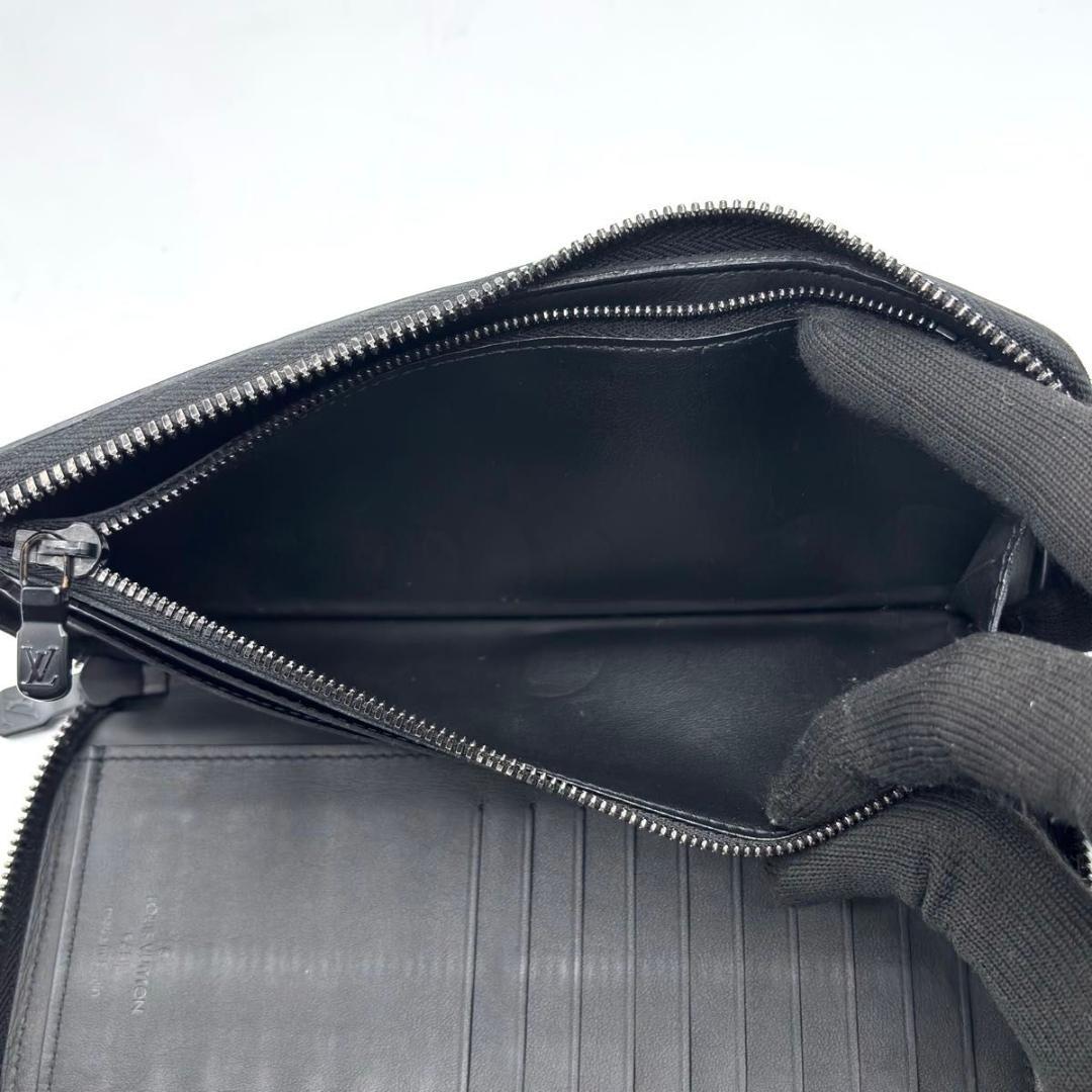 極美品 ルイヴィトン シャドウ ジッピーウォレット ヴェルティカル 長財布 黒