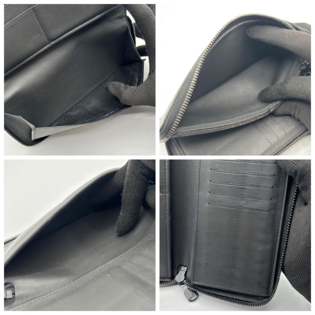 極美品 ルイヴィトン シャドウ ジッピーウォレット ヴェルティカル 長財布 黒