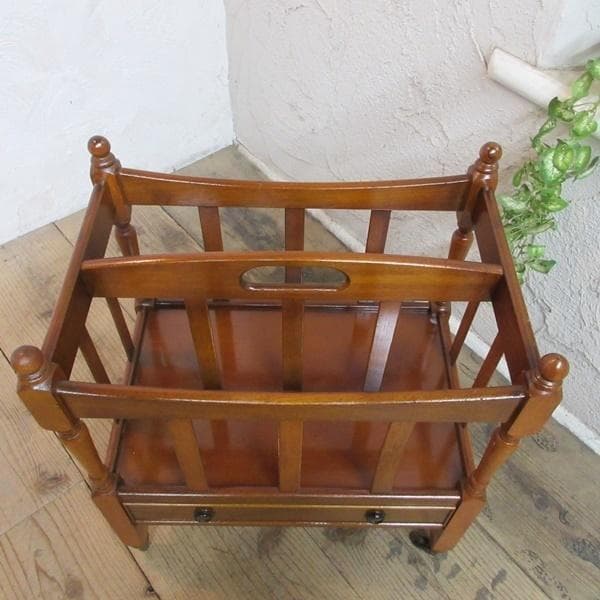 イギリス アンティーク 家具 マガジンラック カンタベリー 収納 6654c