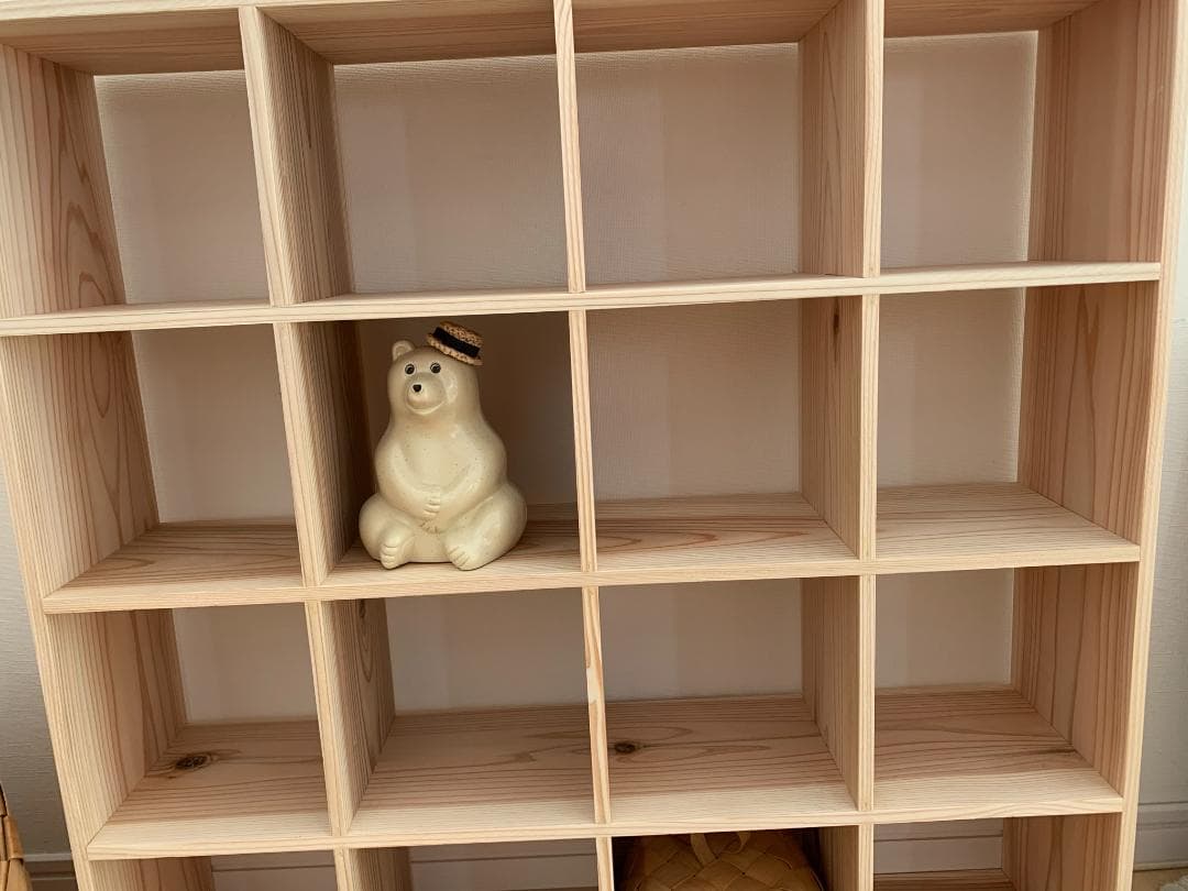 ★送料無料★サイズ変更可能★格子型木製飾り棚③オーダー可能ナチュラル★シェルフ