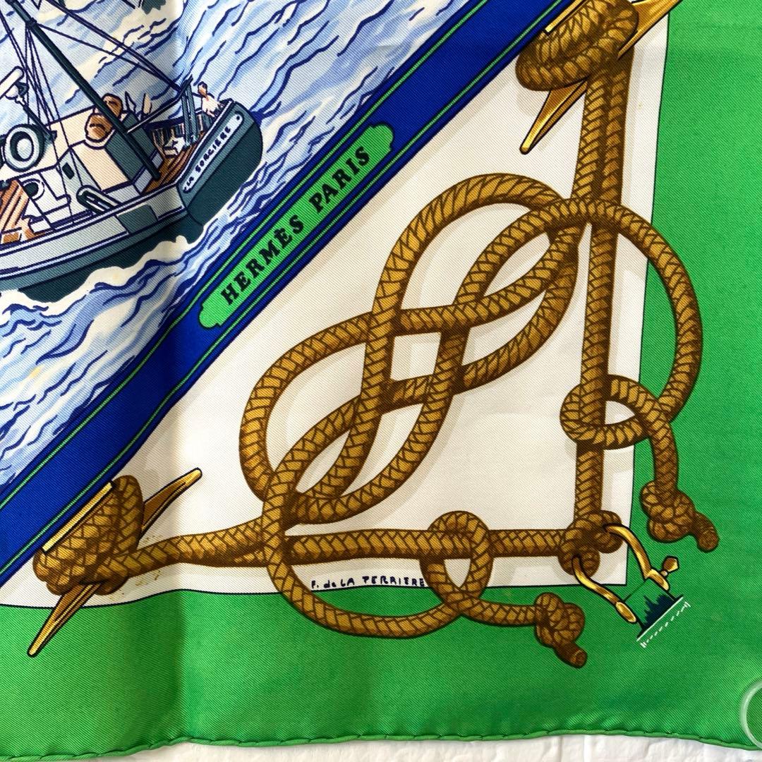 HERMES　エルメス　カレ90　大判スカーフ　漁船の帰港　44