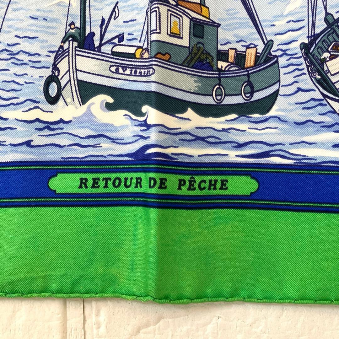 HERMES　エルメス　カレ90　大判スカーフ　漁船の帰港　44