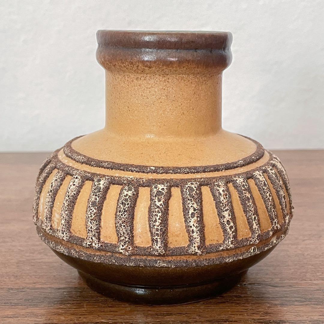 【東ドイツ Strehlaの花瓶】ミッドセンチュリー Fat lava 300