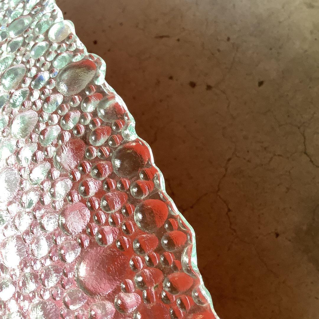 スペイン製　RECYCLED GLASS コンポート　フルーツ盛り皿　花器