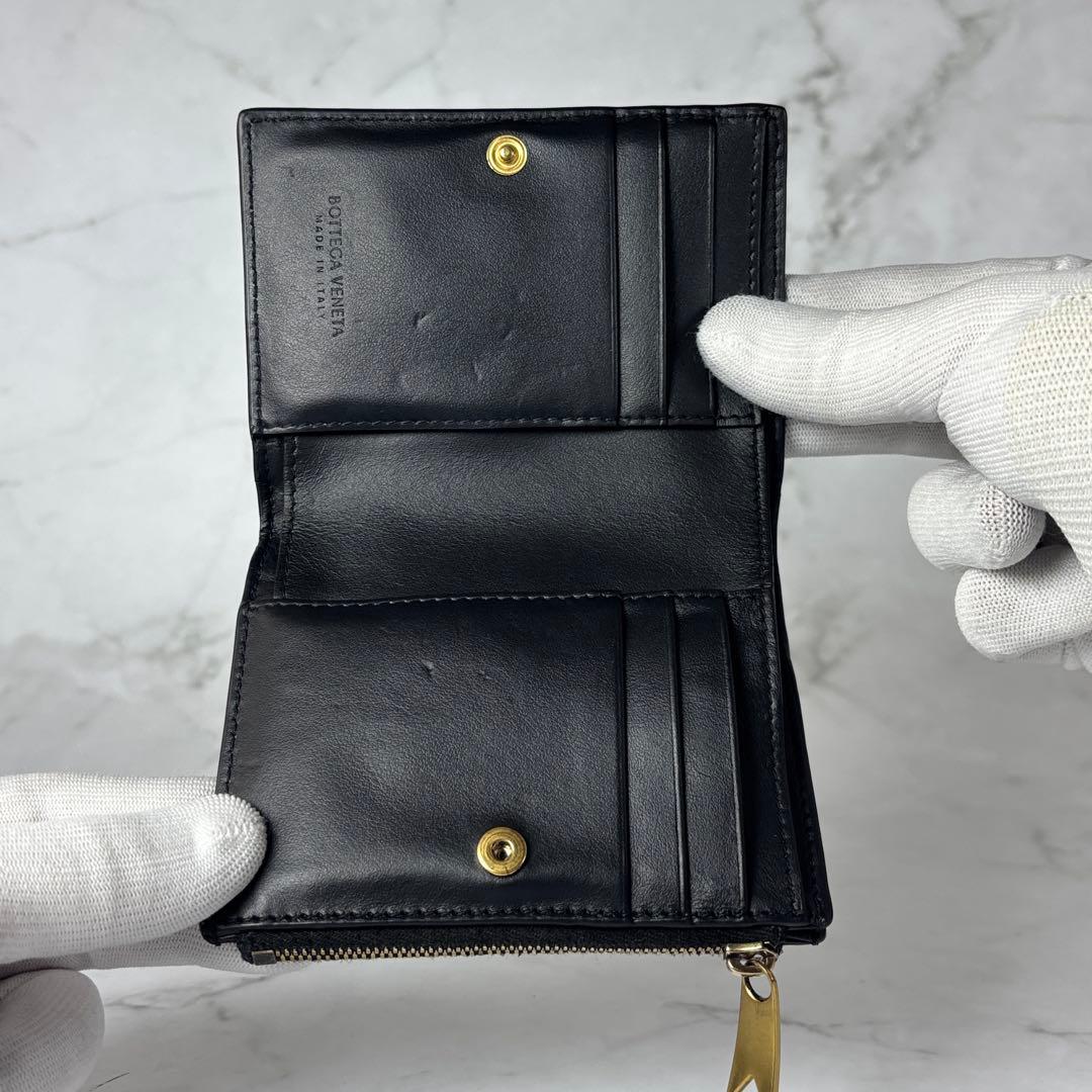 BOTTEGA VENETA 財布 2つ折り イントレチャート 黒