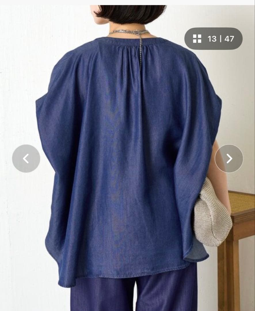 ジェナエスパスメルヴェイユ　ショートスリーブテンセルデニムシャツ　新品未使用